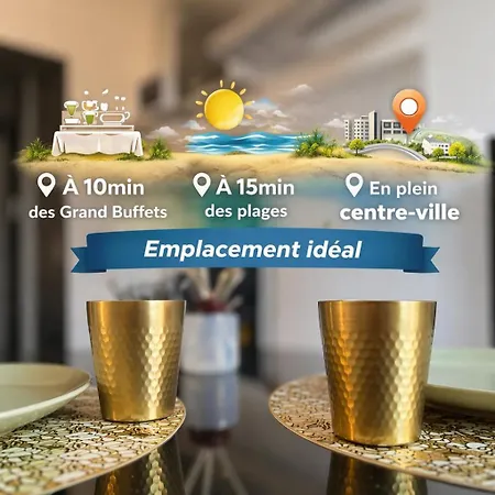 Centre-ville 10min Grands Buffets 15min Plages Appartamento *